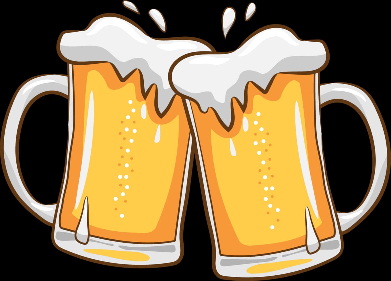 2 Cartoonish beer mugs